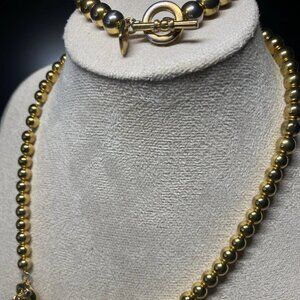 Ralph Lauren RL Gold-Tone Necklace & Bracelet Set 16”/7.5”